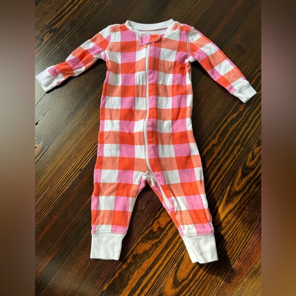 Primary Organic Zip Romper Gingham